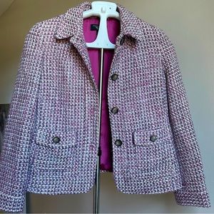 Talbots purple pink tweed blazer 4P